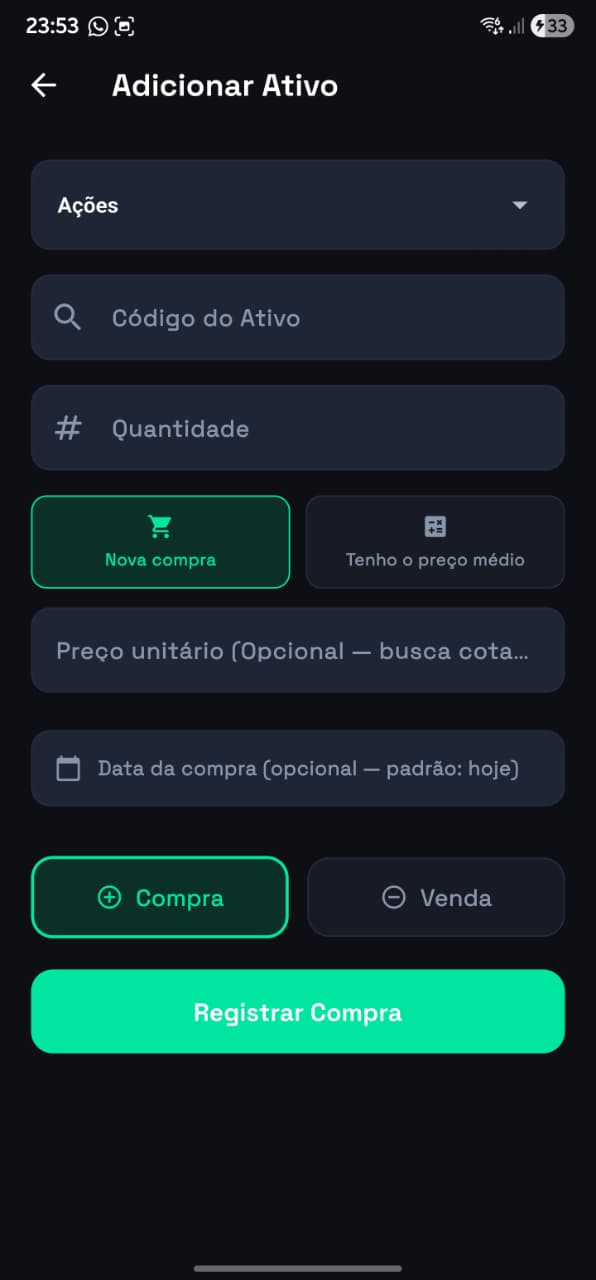 Adicionar ativo